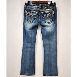 Miss Me Mid-Rise Bootcut Contrast Stitch Jeans 28L